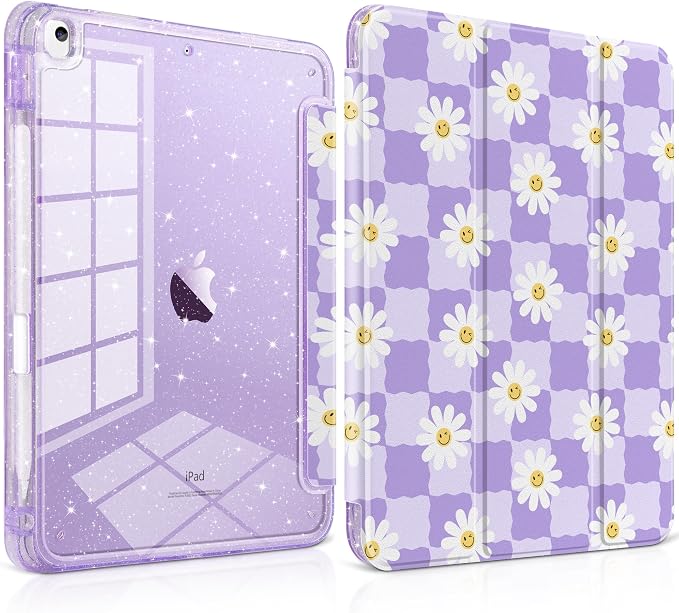 Cool Flower & Purple Checkerboard