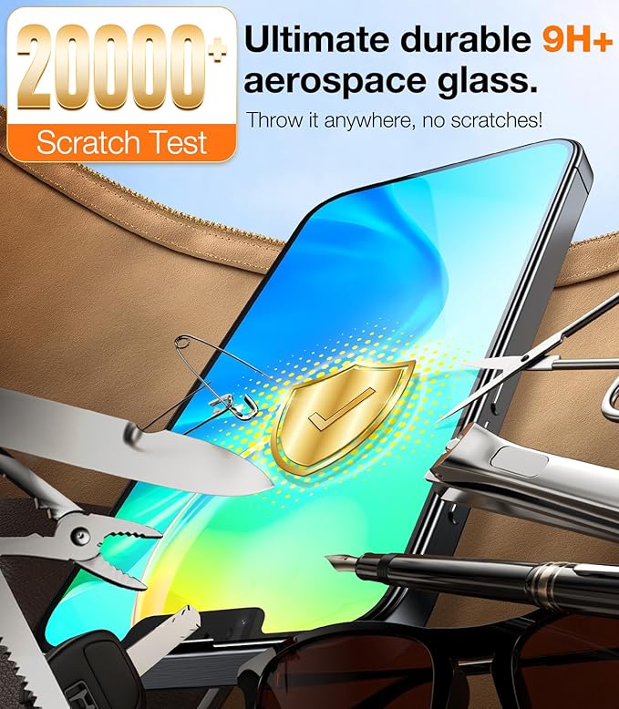 TORRAS Military-Grade 9H＋Shatterproof for iPhone 17e/16e/13/13pro/14 Privacy Screen Protector [ 3 Year Durable Unbreakable] Tempered Glass Bubble Free2 Packs