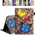 Case for Amazon Kindle Fire HD 10 &amp 10 Plus Tablet 10.1 (13th/11th Generation 2023/2021 Release) - PU Leather Folio Case with Smart Auto Wake/Sleep Cobblestone and Butterfly