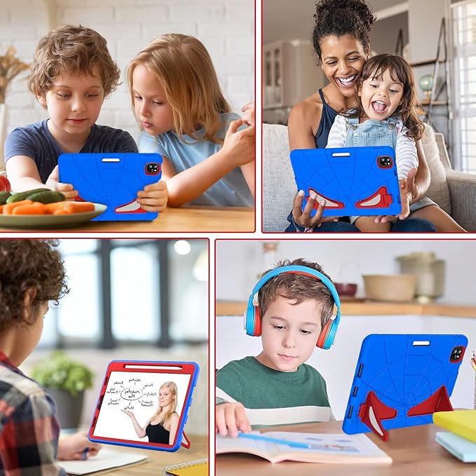 Compatible with Apple iPad Pro 11 inch(2018/2020/2021/2022)/Apple Air 4 10.9(2020)/Air 5 10.9(2022) Tablet CaseLightweight Shockproof Cover for Kids Boys Babies with Kickstand Blue Red