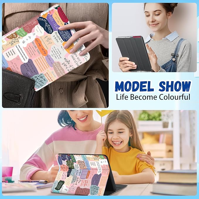 for Amazon Kindle Fire HD 8/8 Plus Tablet Case 10th/12th Generation for Women Girls Folio Cover Cute Fashion Design Girly Kawaii Quotes Pretty Unique Teens Cases for Kindle Fire Case 8 Inch