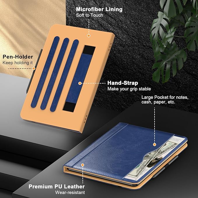 Grifobes Case 8/8 Plus [Only for 2024/2022/2020 Released 12th/10th Generation] Premium PU Leather Folio Stand Smart Auto Wake/Sleep Cover with Built-in Stylus Holder/Pocket Royal Blue