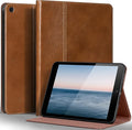 Gexmil Leather Case for iPad 10.2 Inch 9th/8th/7th Gen 2021/2020/2019Premium Cowhide Folio Cover with Auto Wake/SleepAdjustable Stand Anti FingerprintYellow Brown