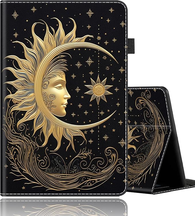 Case for All-New Amazon Kindle Fire HD 8 &amp 8 Plus Tablet (12th Generation/10th Generation 2022/2020 Release) 8 Durable Shockproof Protective CoverGolden Sun Moon