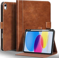 Gexmil Leather Case for iPad (A16) 11th Generation 11 Inch 2025 iPad 10th Gen. 10.9 Inch 2022Protective Cover with Pencil HolderMagnetic ClosureAuto Sleep/WakeBrown