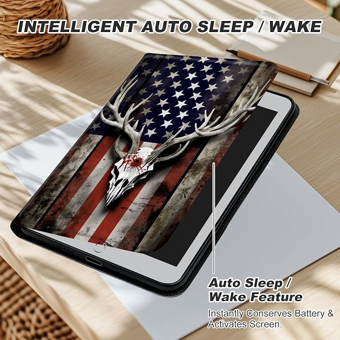USA Flag Deer Skull