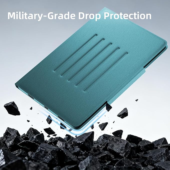 Case for Samsung Galaxy Tab S10 Lite/ S10 FE 2025/ S9 FE 10.9 inch/ S9 11 inch with Screen Protector Adjustable Angles Stand Back Cover Shockproof Premium PU Leather Case (Green)