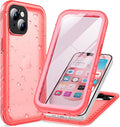 Cozycase Compatible with iPhone 14 Plus Waterproof Case - Full Body Shockproof Dustproof Dropproof Built in Screen Protector Rugged Waterproof Case for iPhone 14 Plus 6.7 Inch Pink