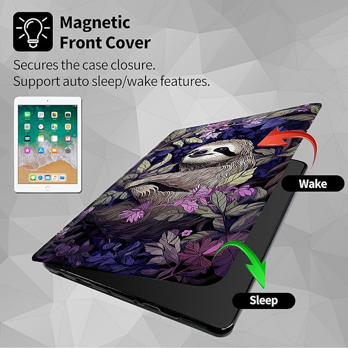 Case for Amazon Kindle Fire HD 8 Tablet (7th/8th Generation 2017/2018 Release)360 Degree Rotating Swivel Stand Protective Cover for Fire HD 8 TabletWhite Sloth