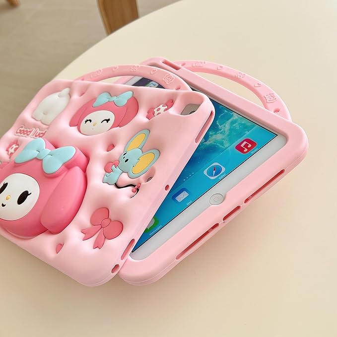 Cartoon Case for Samsung Galaxy Tab A8 10.5 2022MONEHOYSY Cute Soft Silicone Kickstand [Drop ProofShock ProofAnti Slip] Back Stand Cover Case for Kids Children Teens Girls Boys (Melody)