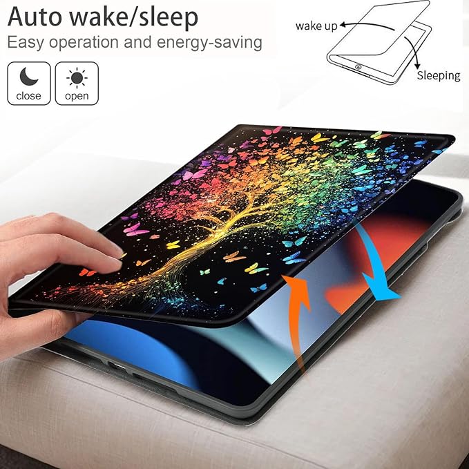 Bxgolkgd Tablet Case for iPad 11 inch (A16) 2025/ iPad 10th Generation 2022 (10.9 inch)Shockproof Stand Cover with Heat DissipationAuto Wake/Sleep FunctionButterfly Tree of Life