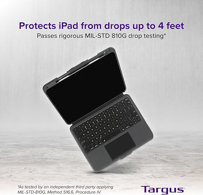 Targus VersaVu Bluetooth Keyboard Case for iPad Pro 11-inch (M4) – 360 Degree Rotation Backlit Keys Multi-Touch Trackpad Drop Protection Stylus Holder - THZ988US