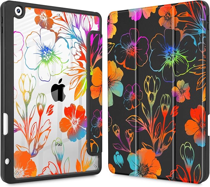 Colored flowers black