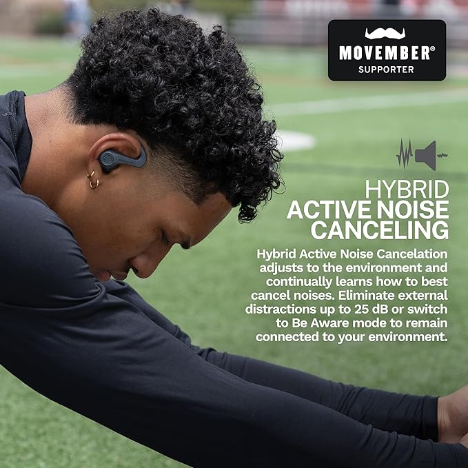 JLab JBuds Sport ANC 4 True Wireless Bluetooth Earbuds + Charging Case Graphite Swipe + Touch Controls Hybrid Active Noise Cancelation Multipoint Connect Customized Settings App