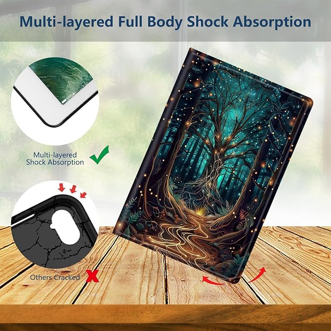 Slim Case for Samsung Galaxy Tab A9+ / A9 Plus 11 2023 (SM-X210/X216/X218) Lightweight PU Leather Multi-Angle Viewing Smart Stand Shell Cover with Auto Wake/Sleep Forest