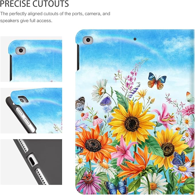 Blue Sky Sunflowers Butterfly