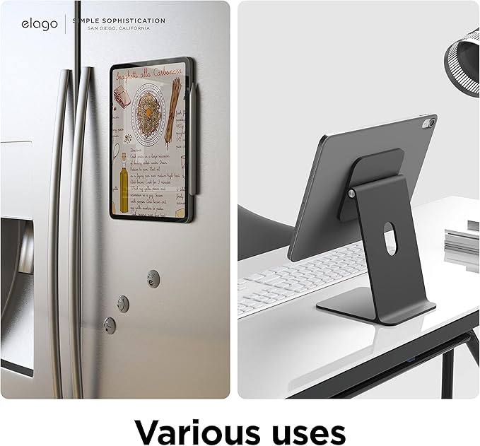 elago Case for iPad Air 11(M4 M3 M2) 5th 4th / Pro 11(1st) - iPad Case with Magnetic Attachment to Metal Compatible with Apple Pencil and elago’s Pencil case (Dark Grey)