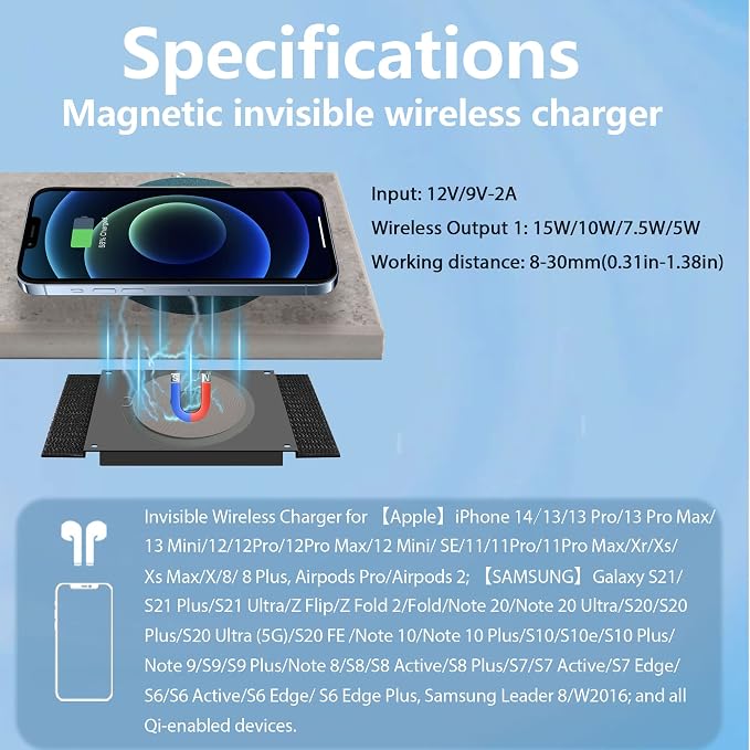 8-30MM Magsafe desk sticker coil included