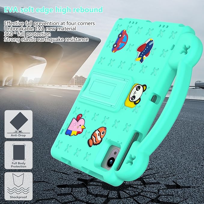 for Revvl Tab 2 Case 10.1 inch 2025 Kids EVA Tablet Cover with Strap Stand Handle for Tmobile Revvl Tab 2 5G Case Green