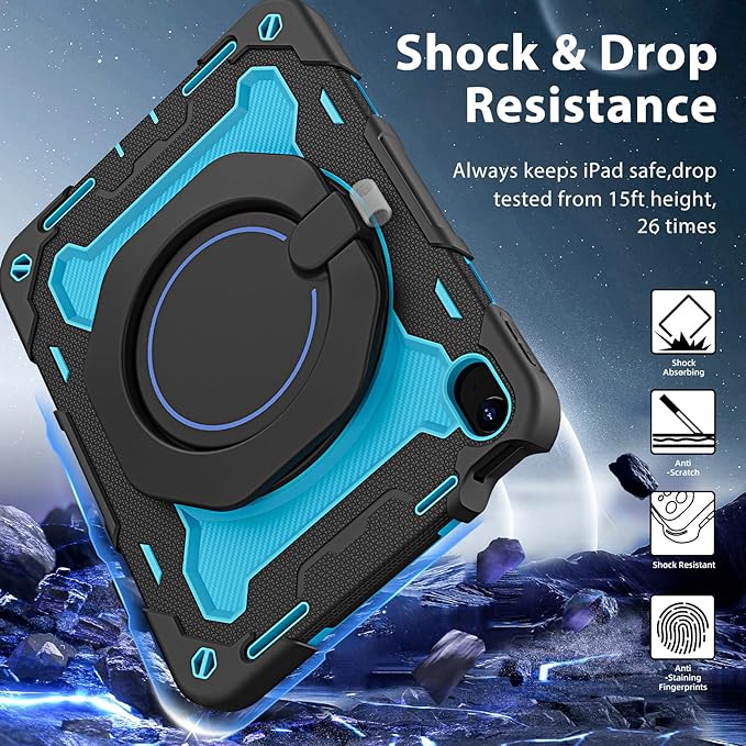 ROISKIN Case for iPad (A16) 11th Generation 11 Inch 2025 iPad 10th Generation Case 10.9 for Kids with Screen Protector360 Kickstand &amp HandleShoulder StrapHeavy Duty Military Grade Drop Protec