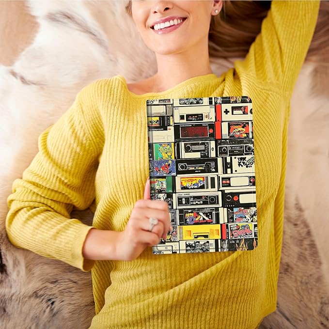 Case for iPad Pro 13 Inch Case M4 (2024 Model 7th Generation)PU Leather Folio Cover with Auto Sleep WakeMulti-Angle ViewinRetro Cassette Tape