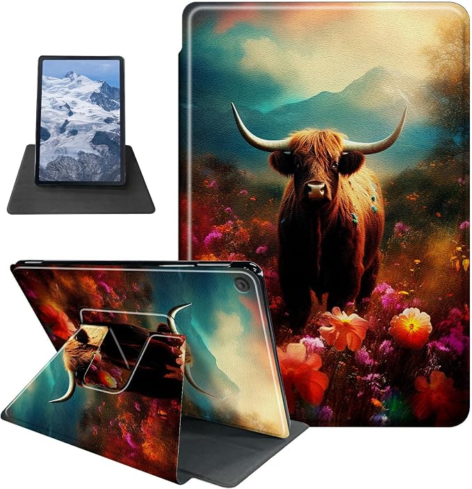 Cow in Colorful Flower