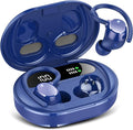 Wireless Earbuds 2024 New Ultralight Sport Bluetooth 5.3 Headphones in Ear with LED Display Built-in Mic Earphones IPX7 Waterproof Wireless Headphones with Earhooks (Dark Blue)