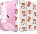 DONGKE for iPad Case 9th/8th/7th Generation 10.2 Inch (2021/2020/2019) Shockproof Glitter Acrylic Back with Trifold Stand Pencil Holder &amp Auto Sleep/Wake - Lovely Bears