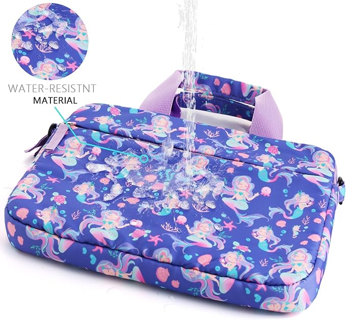 Kids Tablet Bag for Girls Kids Tablet Carrying Case for Fire HD 10 HD 8 Fire 7 Sleeve Bag Kid Kindle Bag iPad Bag for Kid Mermaid Purple
