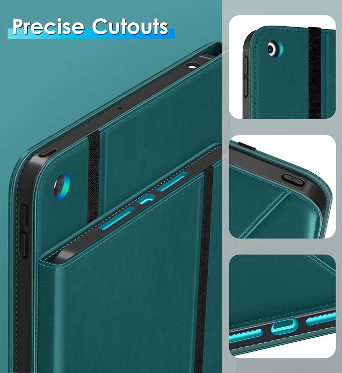 DTTO Rotating Case for iPad 9th/8th/7th Generation 10.2 Inch 2021/2020/2019 360 Degree Swiveling Premium Leather Folio Stand Cover with Pencil Holder - Auto Wake/Sleep and Hand Strap Green