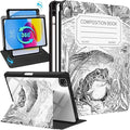 for iPad Air 11 inch Case Air 5th/4th Generation 10.9 Pro 11'' Case Women Girls for Apple Pencil Holder Cute Frog Rotating Folio Cover for iPad Air 11 2024 (M2) 10.9 2022 2020 Pro 11