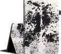 Case for Amazon Fire HD 8 &amp Fire HD 8 Plus Tablet (Fits Both 12th/10th Generation 2022/2020 Release)- Premium Leather Standing Cover with Auto Sleep/Wake Cowhide Black &amp White Cow Spots Patt