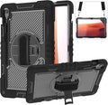Tablet Case Compatible with Samsung Galaxy Tab S10 FE Plus 13.1 Inch 2025 Model (SM-X620/X626) CaseHeavy Duty Shockproof Rugged Protection Cover Stand &ampHand Strap+Shoulder Strap(Black)