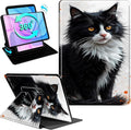 Case for Kindle Fire HD 10 &amp 10 Plus Tablet(13th/11th Gen 2023/2021 Release) 10.1 360 Degree Rotating Swivel Stand Flip Cover with Auto Sleep/Wake Black Cute Cat