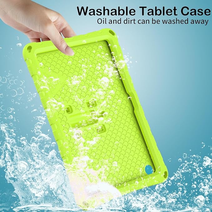 Kids Case Compatible with Kindle Fire HD 10 Tablet (13th/11th Generation 2023/2021 Release) Lightweight Shockproof Case EVA Foam Cover with Shoulder Strap &amp Stand Cover for Boys Girls(Grass Green