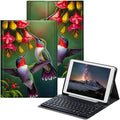 for iPad 9th Generation Case with Keyboard for iPad 8th/7th Generation Case 10.2 inch with Detachable Wireless Keyboard &amp Adjustable Stand Protect Tablet Cover - Cute Hummingbirds