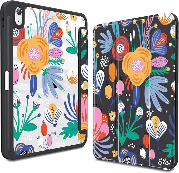 CISSOOK Compatible with iPad 11 Inch 2025 (A16) Case / 10.9 inch iPad 10th 2022 with Apple Pencil Holder Auto Wake/Sleep Vibrant Multicolor Floral Protective Cover