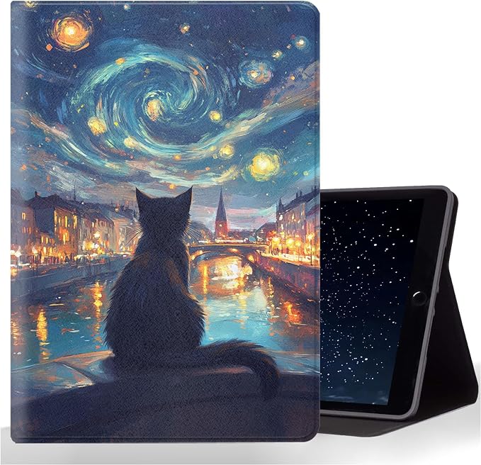 Night Starry Cat Art