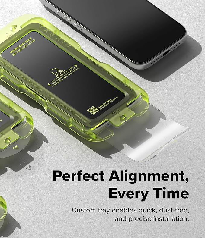Ringke Easy Slide AR Tempered Glass for iPhone 17 Pro Screen Protector [Glare Minimization] Anti-reflecting Coating Super Easy to Install Case Friendly Shatterproof Premium 9H Hardness