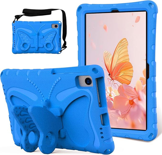 YEMENGHUA Heavy Duty Protection Compatible with Samsung Galaxy Tab S5e 10.5 (2019) SM-T720Lightweight EVA Kid Friendly Shockproof Protective CaseShoulder Strap Case Butterfly Kids Case(Blue)