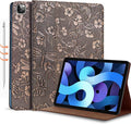 Gexmil Case for iPad Pro 11 Inch4th/3rd/2nd/1st Generation(2022/2021/2020/2018) Genuine Leather Cover Anti FingerprintCowhide Folio Cover Auto Sleep/Wake with Adjustable StandButterfly Pattern