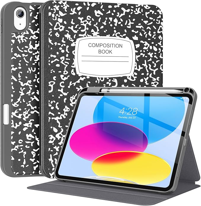 Supveco Case for iPad (A16) 11th Generation 11 inch (2025)iPad 10th Generation 10.9 inch (2022) with Pencil Holder-[Auto Wake/Sleep]Premium Folio Stand Case with Soft TPU Back Cover-New Book