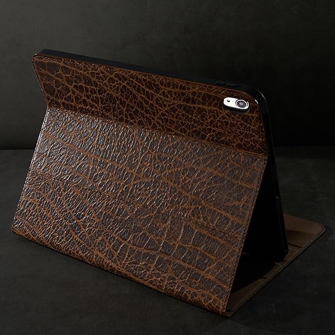 Gexmil Case for iPad mini 7.9 Inch5th/4th Generation(2019/2015) Genuine Leather Cover with Pencil HolderCowhide Folio Cover Auto Sleep/WakeAnti-FingerprintBuffalo Pattern