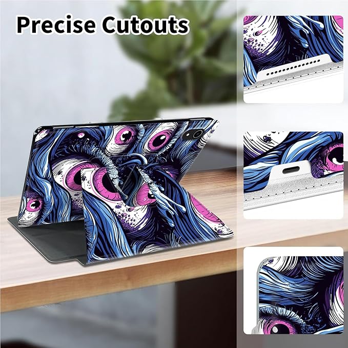 Case for iPad (A16) 11th Generation 11 Inch (2025)iPad 10th Generation 10.9 Inch (2022)360 Degree Rotating Multi-Angle Viewing Case with Auto Sleep/Wake-Trippy Eye