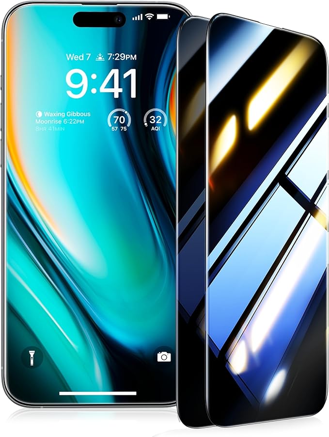 UltraGlass Ultra TOP 9H+ Glass for iPhone 14 Pro Max Privacy Screen Protector [Invisible Privacy Armor] Screen Protector 14 Pro Max Tempered Full Coverage &amp Longest Durable 2 Packs