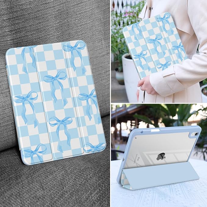 Blue&White Checkers&Bows