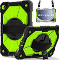 Case for Samsung Galaxy Tab A9+ 11 Inch 2023 (X210/X216/X218) Heavy Duty Shockproof Rugged 360 Rotating Hand Strap Protective Case for Galaxy Tab A9 Plus TabletBlack+Olivine