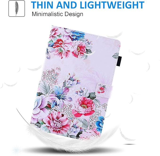 Dteck Case for All-New Fire HD 10 &amp HD 10 Plus Tablet (2021 Release 11th Generation) - Slim Multi-Angle Folio Stand Premium PU Leather Protective Smart Cover with Auto Wake Sleep Vibrant Rose