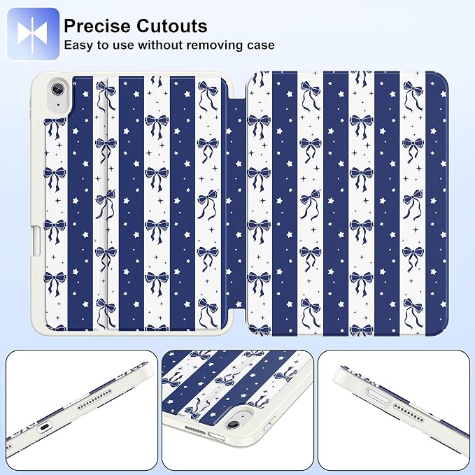 Bow-Navy Striped