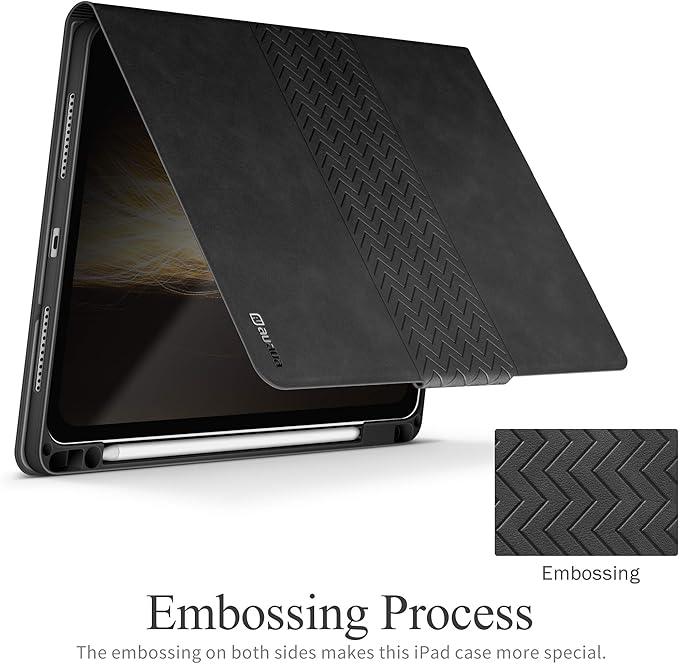 auaua Case for iPad Air 11 Inch M4/M3/M2 (2026/2025/2024) iPad Air 5th/4th Generation (2022/2020) with Pencil Holder Auto Sleep/Wake Adjustable Angle (Gray)
